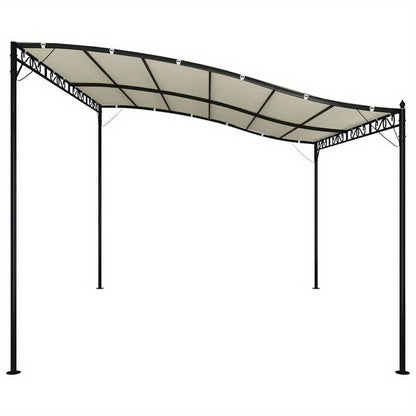 Tuinpergola – Patio Gazebo – Buiten Tent – Buitenpaviljoen – Tuinoverkapping – Creme 4x3 Meter – Stevig Staalframe – Waterafstotende 180g/m² Stof
