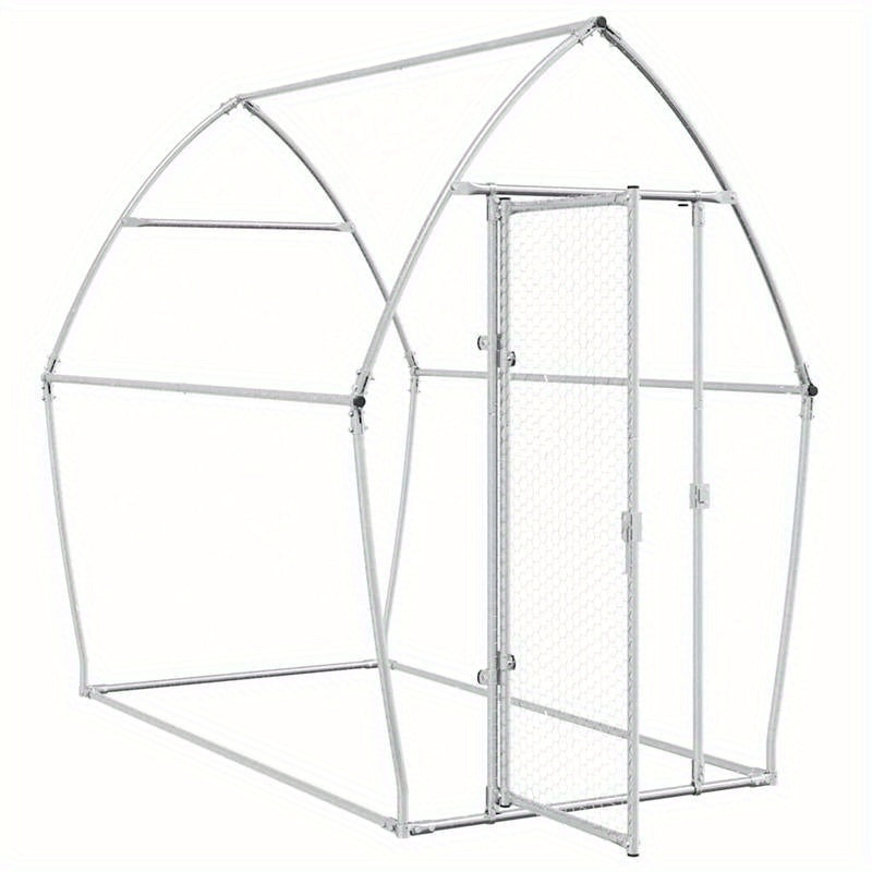 Stainless Steel Small Animal Cage for Puppies & Cats - 200x105x182cm Durable Outdoor Pet Habitat with Ventilation Mesh, Secure Latches & Weather-Resistant Design