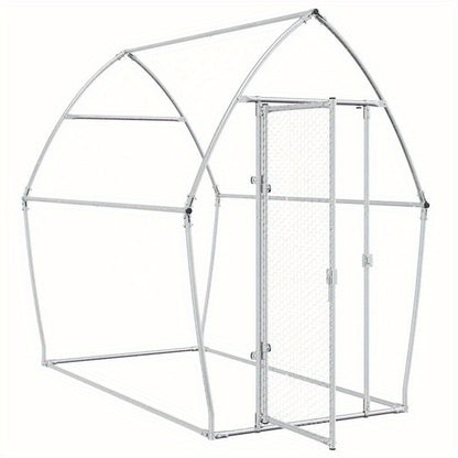 Stainless Steel Small Animal Cage for Puppies & Cats - 200x105x182cm Durable Outdoor Pet Habitat with Ventilation Mesh, Secure Latches & Weather-Resistant Design