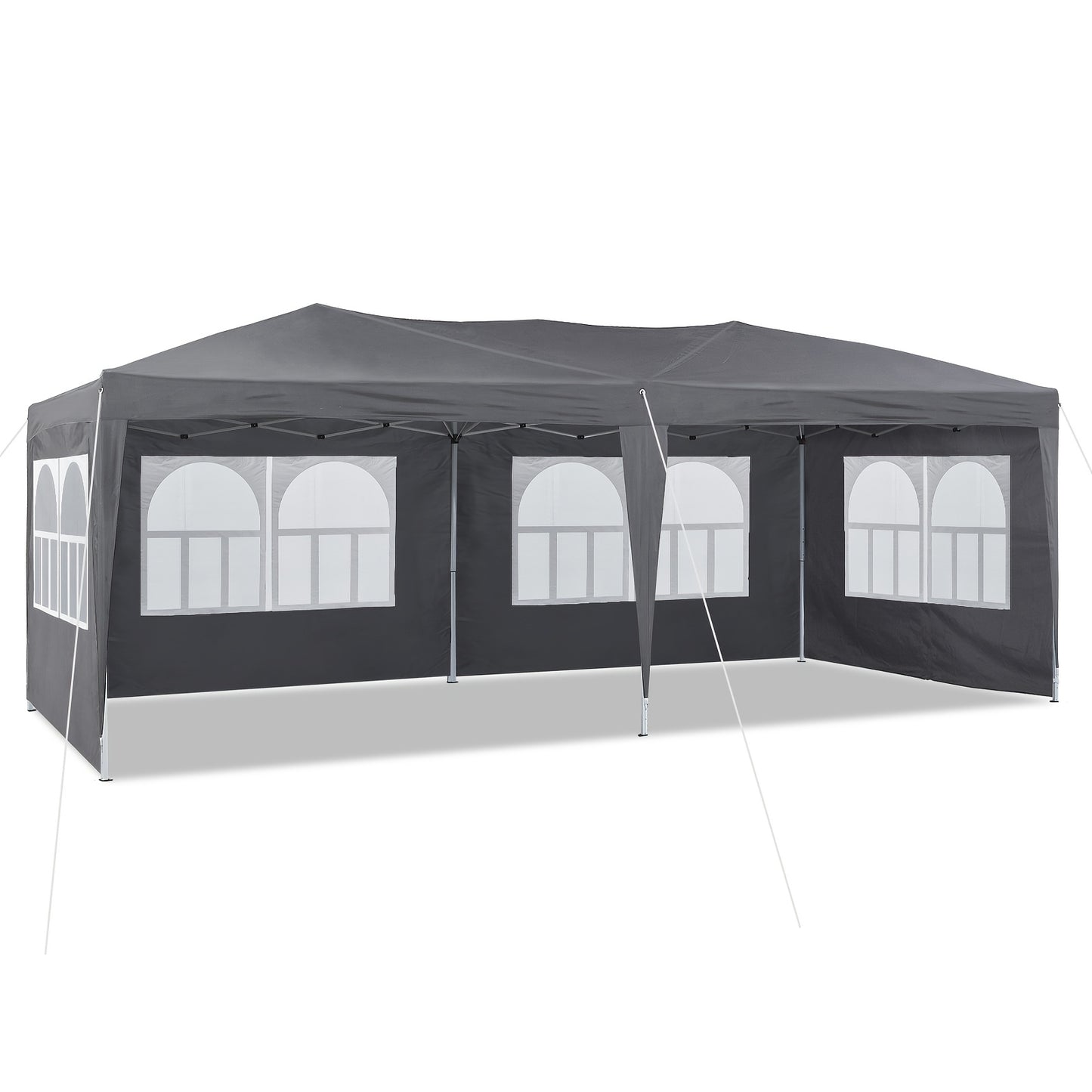 Voortent – Partytent – Tuinkamer – Paviljoen – Gazebo – 3x6 Meter – UV-Bescherming – Roestvrij Stalen Frame