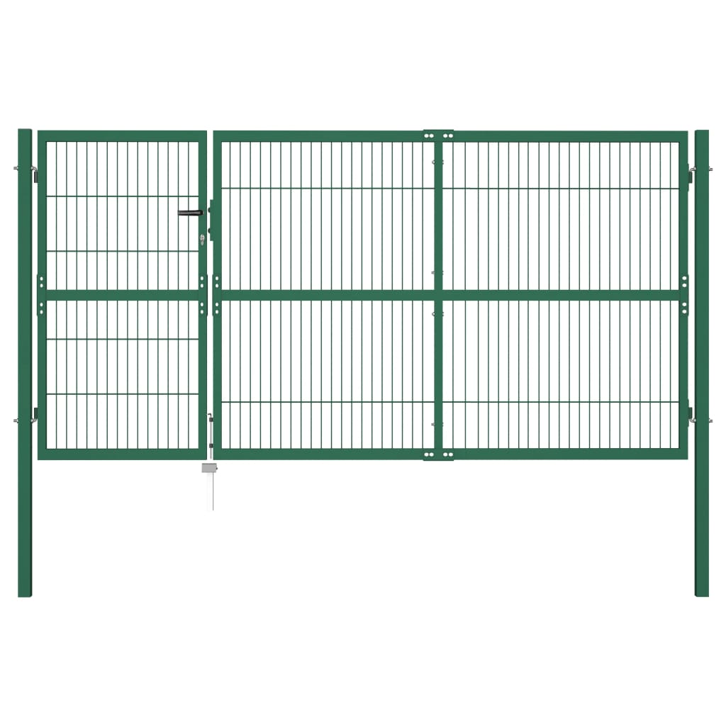 Tuinpoort – Tuindeur – Hekpoort – Schuttingpoort – Tuinafscheiding – Gepoedercoat Staal – 350x140 cm – Groen