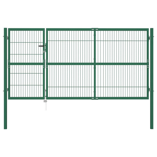 Tuinpoort – Tuindeur – Hekpoort – Schuttingpoort – Tuinafscheiding – Gepoedercoat Staal – 350x140 cm – Groen