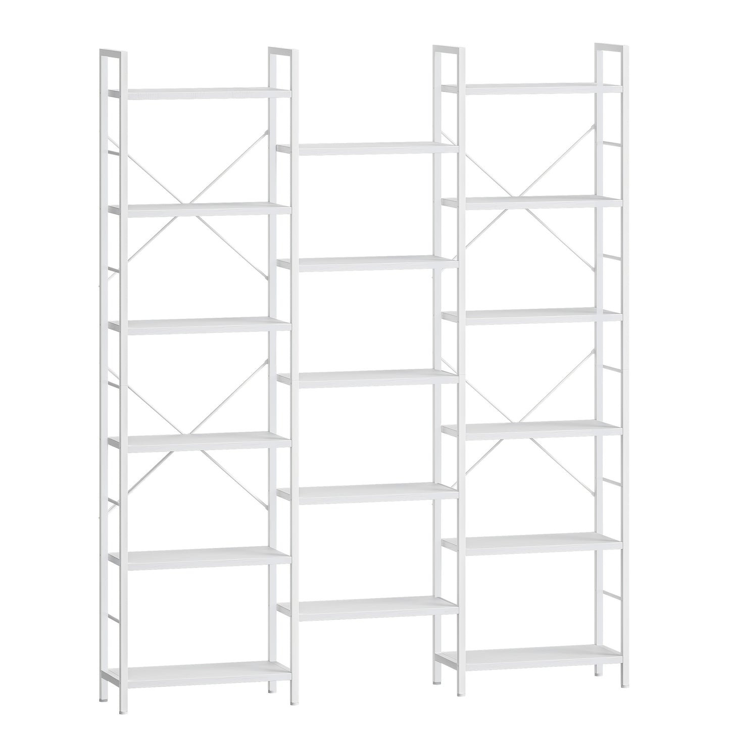 Boekenkast – Vakkenkast – Opbergkast – Woonkamerkast – Boekplank – Wit – 17 Verstelbare Planken – 340 kg Draagvermogen – 24 x 152 x 186 cm