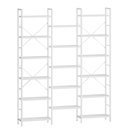 Boekenkast – Vakkenkast – Opbergkast – Woonkamerkast – Boekplank – Wit – 17 Verstelbare Planken – 340 kg Draagvermogen – 24 x 152 x 186 cm