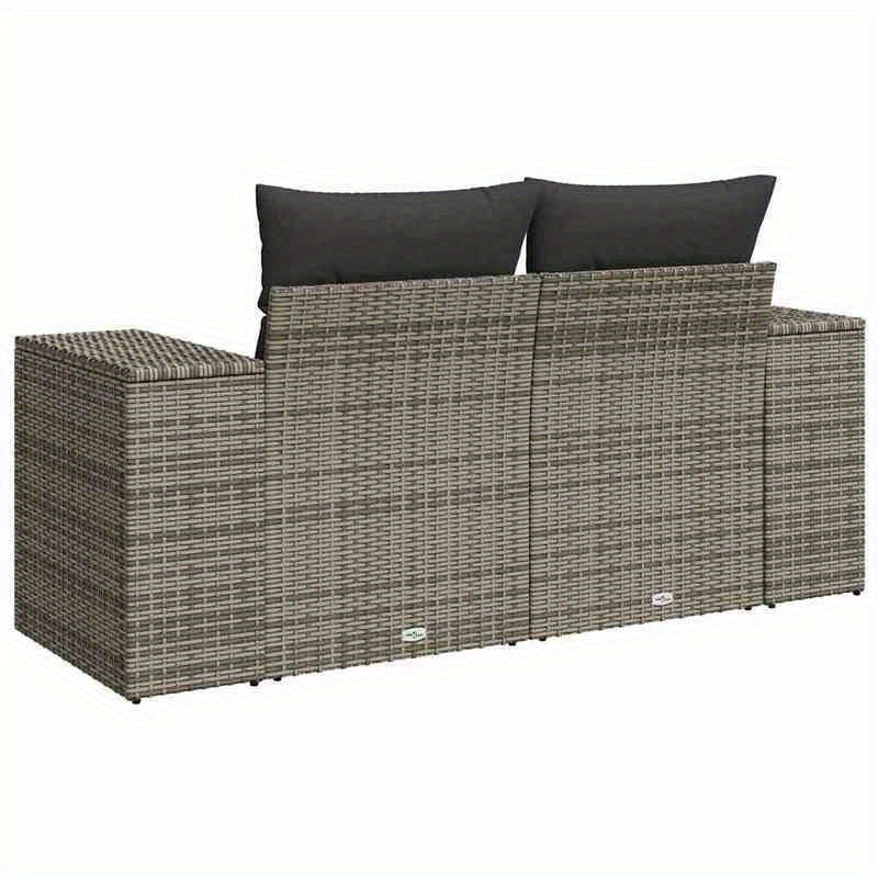 Buitensofa – Loungeset – Tuinbank – Loungemeubel – 2-zits Sofa – Weerbestendig Rotan – Comfortabele Kussens – Stijlvol Grijs