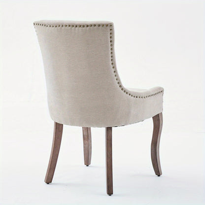 Eetkamerstoel – Stoel – Dining Chair – Side Chair – Beige Stoel – Dik Gevoerd – Houten Poten