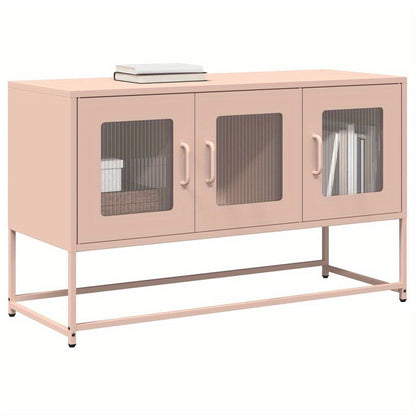 TV cabinet pink 100.5x39x60.5cm cold rolled steel TV Stand Entertainment Center with Storage, Media Television Table for Living Room Bedroom