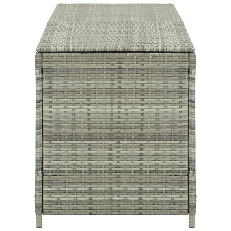 Opbergbox Tuinkast – Tuinbox Tuingereedschap Box – Outdoor Kasten – Poly Rotan Grijs – 200x50x60 cm – PE Voering – Weerbestendig