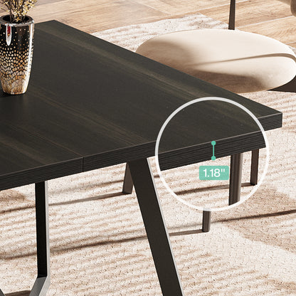 Eettafel – Tafel – Dinertafel – Werktafel – Vergadertafel – Extra Lang 179,98 cm – MDF Houtnerf – Stevige Metalen Poten met Vloerbescherming