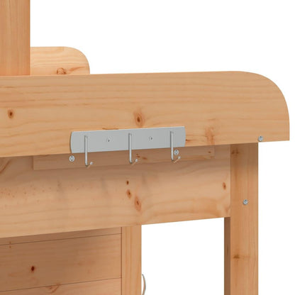 Tuinwerkbank – Buitenwerkbank – Werktafel – Tuinmeubel – Tuinkast – Stevig Vurenhout – Ruim Werkblad 110,5x45 cm – Bruin