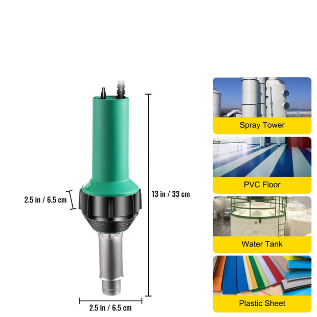 Vevor - Laspistool - 1600W - 4 stuks - Kunststof - 220V - 67dB - Veelzijdig en efficiënt gereedschapsontwerp - Groen