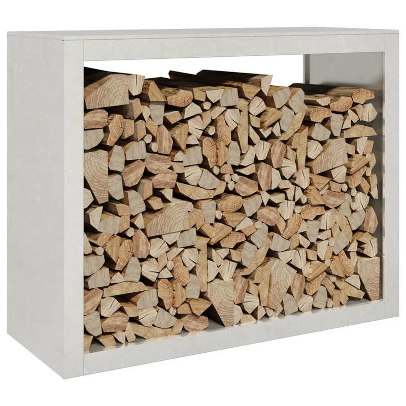 Houthouder – Houtopslag – Brandhoutrek – Buitenrek – Tuinhouder – Roestvrij Staal – 100x40x80 cm – Uittrekbare Plank