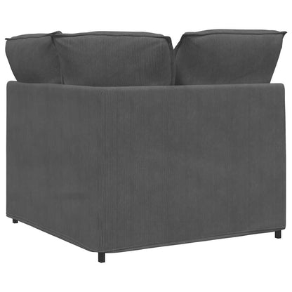 Modulaire Hoekbank – Modulaire Bank – Banken – Hoekbank – Zithoek – Donkergrijs – Corduroy Polyester – Stevig Metaal Frame