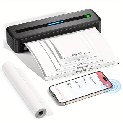 Draagbare printer – Mobiele printer – Pocket printer – Thermische printer – Bluetooth printer – Inktloos printen – USB oplaadbaar – Ondersteunt A4 en US letter formaat