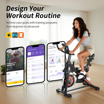 Hometrainer – Fitnessfiets – Spinbike – Exercycle – Indoor Bike – Stil Belt-Driven Systeem – 150 kg Draagvermogen