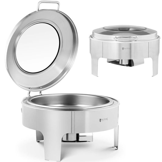 Round Food Warmer with a Window Lid, Diameter 39 Cm, 5.8 L