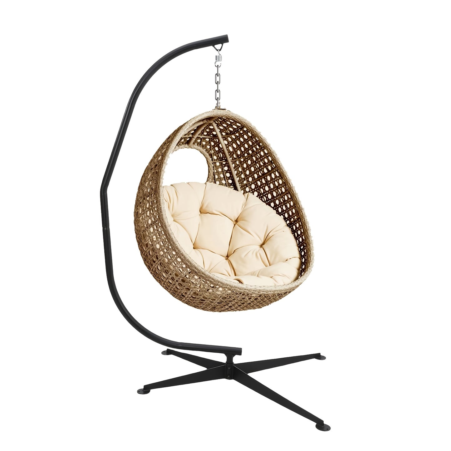 Hangstoelstandaard – Schommelstandaard – Hangstoel Frame – Hangmat Standaard – Zwarte Metalen Steun – Extra Lang 210 cm – Draagkracht 150 kg