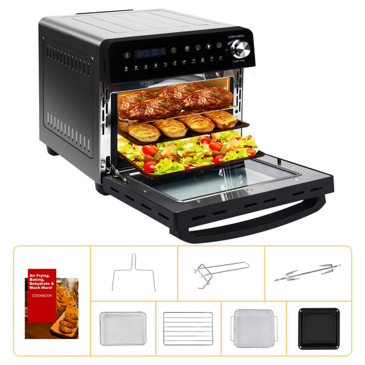 Hot Airfryer – Airfryer Oven – Mini Oven – Heteluchtfriteuse – Rotisserie Oven – 14L Capaciteit – 1800W Met 11 Programma’s En LED Display