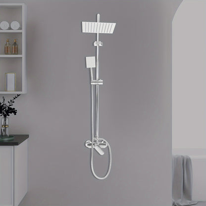 Douchekraan – Doucheset – Douchemengkraan – Regendouche – Handdouche – 2-in-1 Functie – Corrosiebestendig Koper en RVS – Wandmontage – Zwart/Chroom