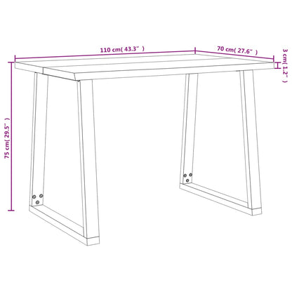 Eethoek Hoekbank Tafelbank Eetkamerset – Massief Acaciahout – Industrieel Metalen Frame – 110 cm – Duurzaam & Natuurlijk Design