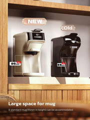 Ariqo Koffiemachine - Koffiezetapparaat - Incl. Melkopschuimer - Capsules - 6-in-1 - Espresso Machine - Warm en Koud - Beige