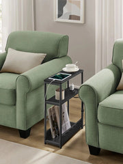 Bijzettafels Woonkamer - Bijzettafel Bank - Smalle Console Tafel - Nachtkastje - 18 cm x 45 cm x 58 cm - Zwart