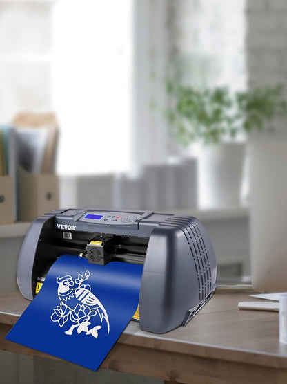Snijplotter - Plotter Machine - Snijmachine - 14 Inch - 800 mm per Seconde - 16 MB Geheugen - Herhalingsnauwkeurigheid: 0,0004 - Vinyl Snijmachine - Blauw