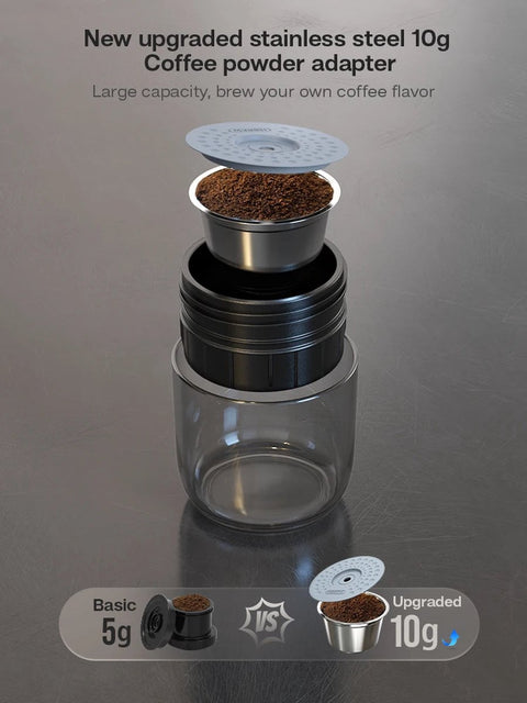 Draagbare Koffiemachine - Elektrisch Koffiezetapparaat - Voor Onderweg - 12V Espresso Maker - Portable Coffee Brew Machine - Warm en Koud Extractie - Opwarm-functie - 15 bar Extractie - 80W