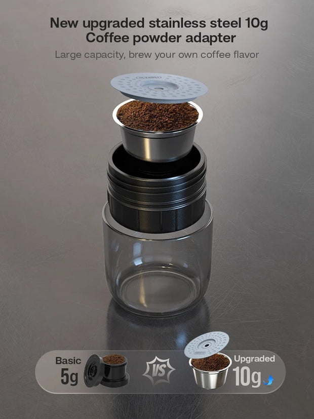 Draagbare Koffiemachine - Elektrisch Koffiezetapparaat - Voor Onderweg - 12V Espresso Maker - Portable Coffee Brew Machine - Warm en Koud Extractie - Opwarm-functie - 15 bar Extractie - 80W