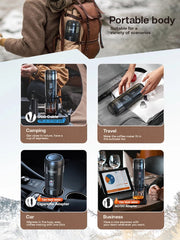Draagbare Koffiemachine - Elektrisch Koffiezetapparaat - Voor Onderweg - 12V Espresso Maker - Portable Coffee Brew Machine - Warm en Koud Extractie - Opwarm-functie - 15 bar Extractie - 80W