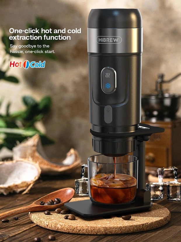 Draagbare Koffiemachine - Elektrisch Koffiezetapparaat - Voor Onderweg - 12V Espresso Maker - Portable Coffee Brew Machine - Warm en Koud Extractie - Opwarm-functie - 15 bar Extractie - 80W