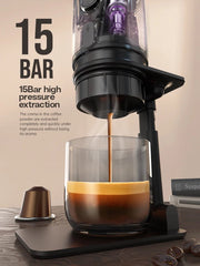 Draagbare Koffiemachine - Elektrisch Koffiezetapparaat - Voor Onderweg - 12V Espresso Maker - Portable Coffee Brew Machine - Warm en Koud Extractie - Opwarm-functie - 15 bar Extractie - 80W