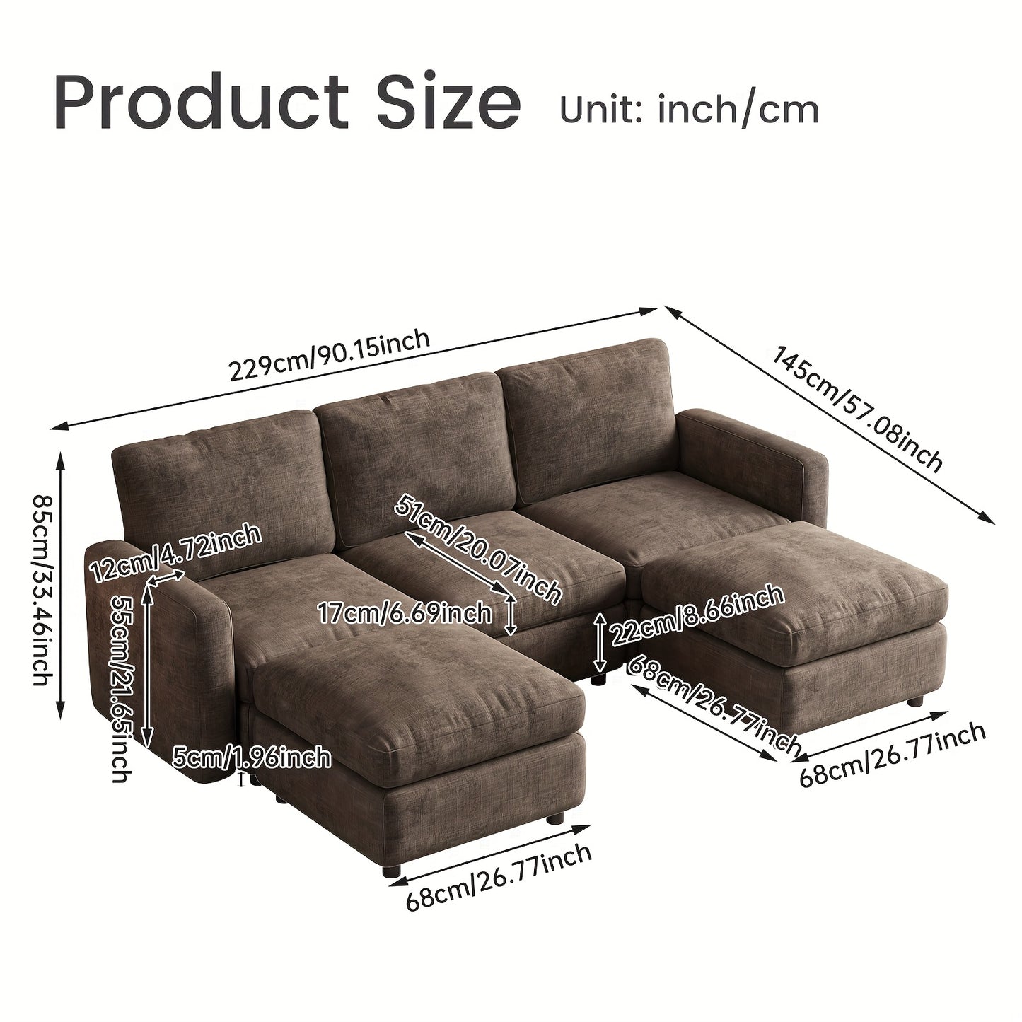 Bankenstel – Hoekbank – Modulaire Bank – Loungeset – Bedbank – Met Opbergruimte – Modulair Ontwerp – Duurzaam Niet-Houten Frame