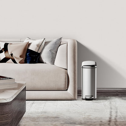 Afvalemmer – Pedaalemmer – Vuilnisbak – Prullenbak – Afvalbak – RVS 2-in-1 set 50L + 8L – Soft-close deksel – Voetpedaal bediening