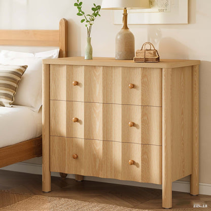 Nachtkastje – Bijzettafel – Ladekast – Nachtkast – Bedkast – Extra breed – 3 Laden – Natuurlijk Eikenhout – Softclose – MDF