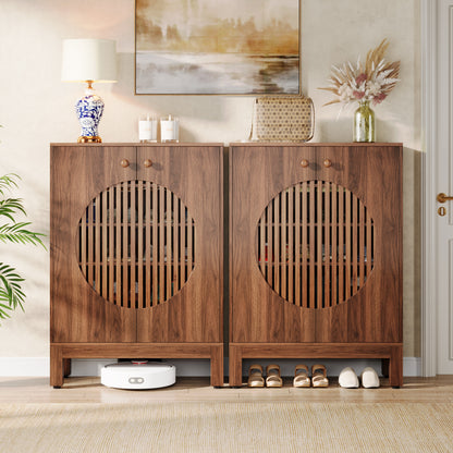 nachtkastje – bijzettafel – ladekastje – nachtkast – salontafel – massief hout – 2 ruime lades – volledig gemonteerd – walnoot