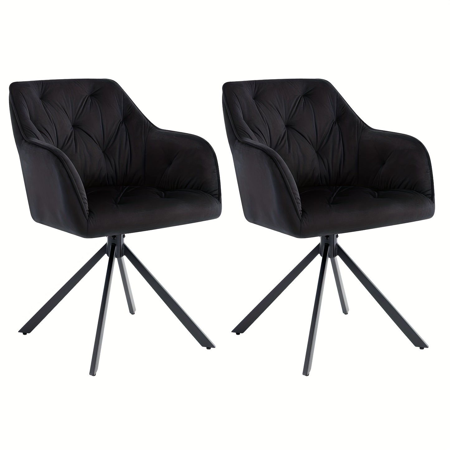 Eetkamerstoelen – Stoelen – Kuipstoelen – Fauteuils – Design Stoelen – Set Van 2 – Velvet Bekleding – Metalen Kruispoot