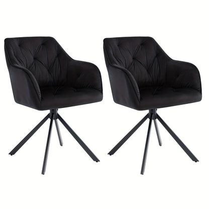 Eetkamerstoelen – Stoelen – Kuipstoelen – Fauteuils – Design Stoelen – Set Van 2 – Velvet Bekleding – Metalen Kruispoot