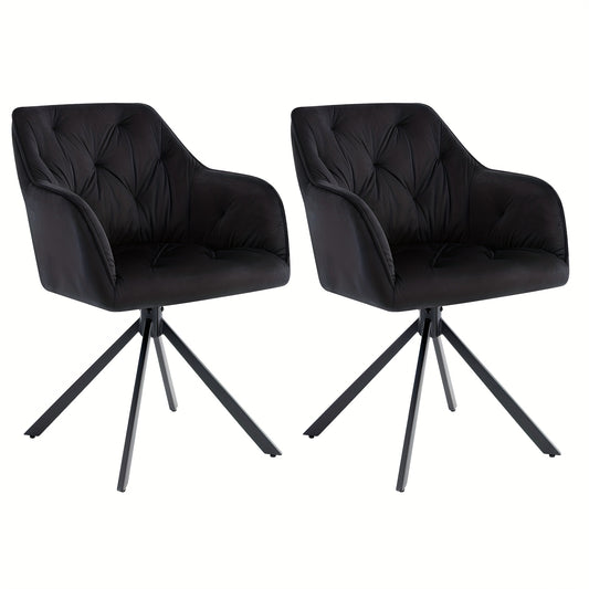 Eetkamerstoelen – Stoelen – Kuipstoelen – Fauteuils – Design Stoelen – Set Van 2 – Velvet Bekleding – Metalen Kruispoot