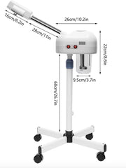Gezichtsstomer - Stoom apparaat - Spray - Gezicht sauna - Huid bevochtiger - Schoonheidssalon - 750W - Op wielen - Wit
