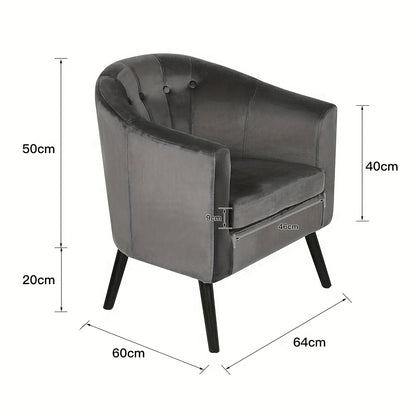 Fauteuil – Accentstoel – Lounge Stoel – Leunstoel – Zetel – Velvet Bekleding – Massief Beukenhouten Poten – Compact 64x60x70 cm
