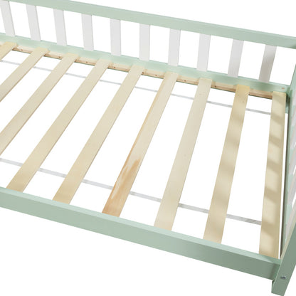 Kinderbed – Kinderbedden – Eenpersoonsbed – Hoogslaper – Stapelbed – Huisstijl Design – Valbeveiliging – 120 x 200 cm – Houten Frame