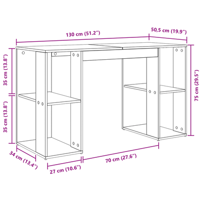 Computer Bureau – Werktafel – Studietafel – Bureau Met Opbergruimte – Thuiswerkplek – Modern Minimalistisch Ontwerp – Stevig Houten Materiaal – Eenvoudige Montage – Wit