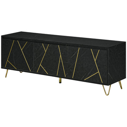 TV Meubel – TV Kast – TV Dressoir – TV Bank – Tv Meubel Metaal – 147 cm – Marmer Effect – Softclose Deuren – Kabelmanagement