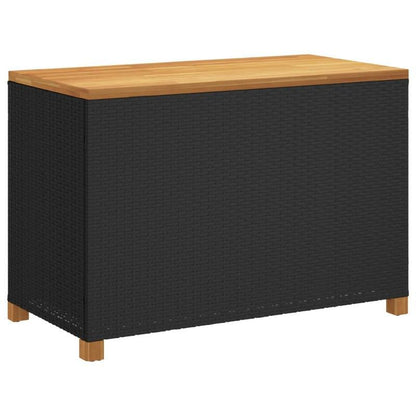 Tuinkist – Opbergkist – Tuinbox – Buitenopberger – Balkonbox – Zwart – 110x55x63 cm – Duurzaam Poly Rattan & Acaciahout