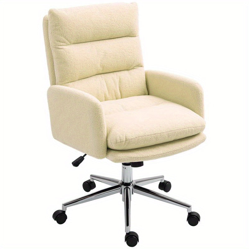 Ergonomische Bureaustoel – Kantoorstoel – Werkstoel – Draaistoel – Bureaustoel Met Armleuning – Verstelbare Hoogte – 360° Draaibare Zitting – Stevige PU Bekleding – Comfortabele Armsteunen