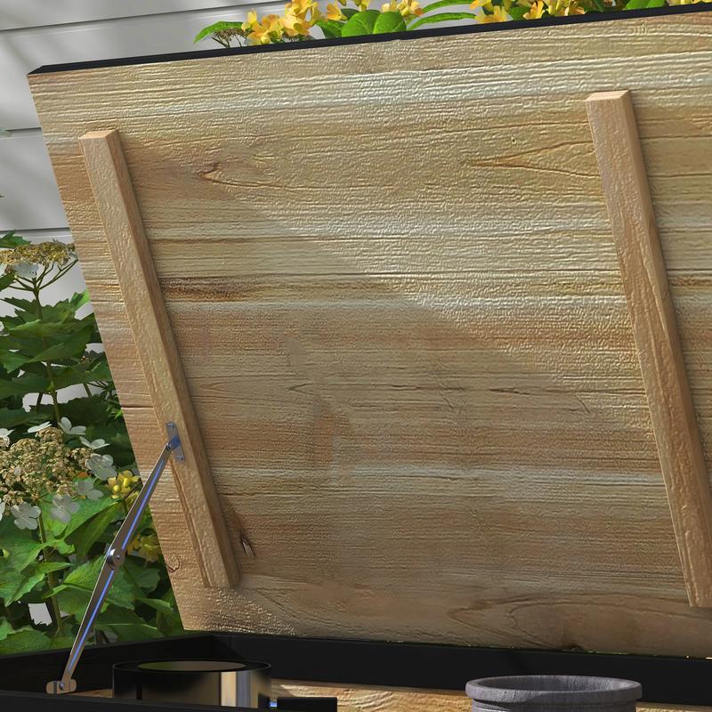 Opbergbox Tuin – Tuinkist – Tuinbox – Buitenkist – Tuinopberger – 121 Liter – Stevige Wielen – Weerbestendig Hout – Metalen Scharnieren – 100x50x43 cm
