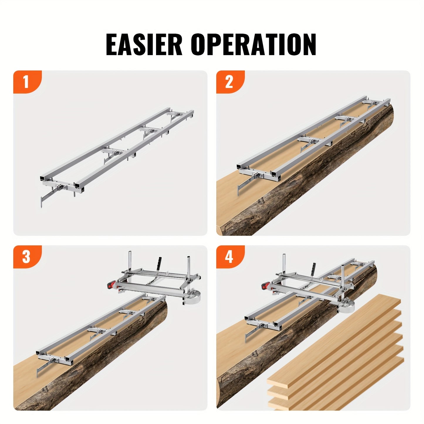 railsysteem slijptol – geleidingsrail zaagsysteem – kettingzaag geleiderail – houtzaag geleidingssysteem – zaagmal rail – aluminium constructie – 274 cm lengte – verstelbaar en stabiel