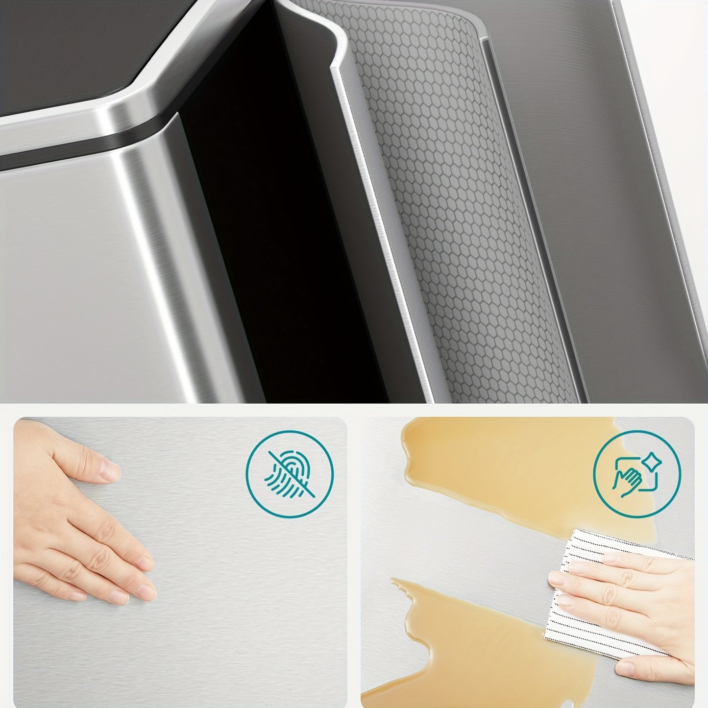 Dubbele Afvalbak – Recycling Bin – Vuilnisbak – Prullenbak – Twee Compartimenten – 2 x 30L – Metalen Pedaalbak – Soft Close Deksel – Inclusief 15 Vuilniszakken – Plastic Binnenemmers