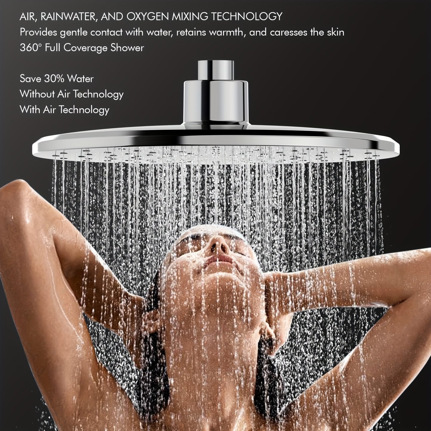 Douchesysteem – Regendouche – Douchekolom – Thermostaatkraan – Handdouche – Wandmontage – Thermostaat met 38°C Veiligheidsslot – Verstelbare Hoogte met Shampoo- & Zeephouder – Chroom Design